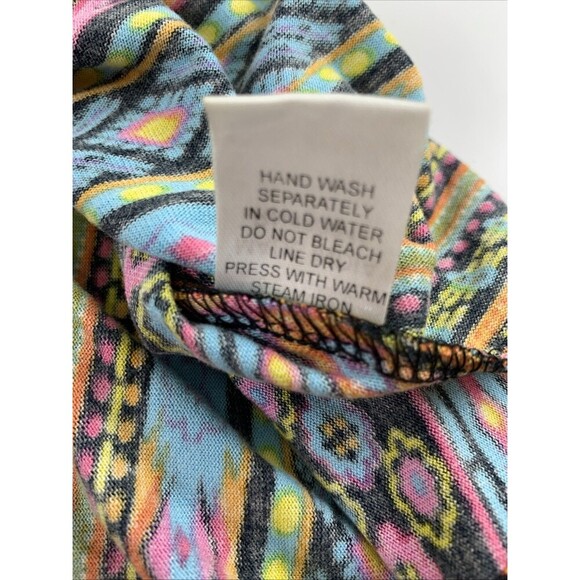 Serengeti Maxi Dress Sleeveless Bright Multi Geometric Striped Rayon Women Small - Picture 7 of 10